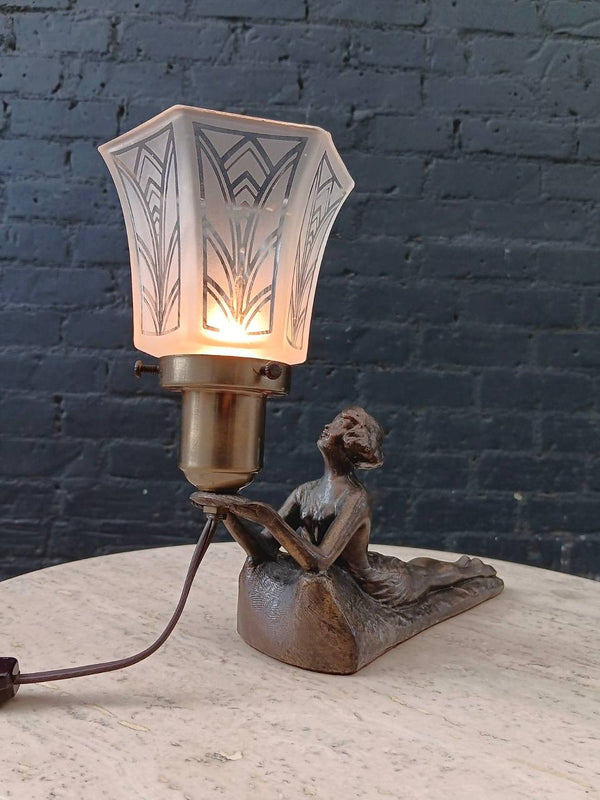 Art Deco Figural Table Lamp, signed Chandler, c.1930’s