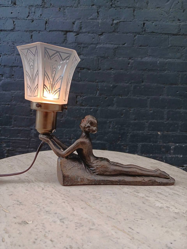 Art Deco Figural Table Lamp, signed Chandler, c.1930’s