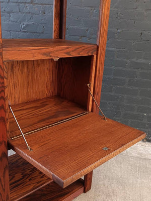Mid-Century Modern Parquet Oak Bookshelf Storage Unit, c.1980’s