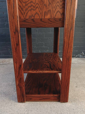 Mid-Century Modern Parquet Oak Bookshelf Storage Unit, c.1980’s