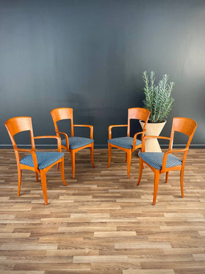 Set of 4 Vintage Italian Cherry Wood Dining Chairs by Antonio Sibau, c.1970’s