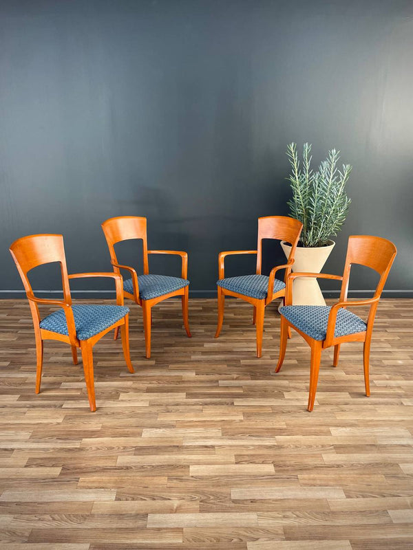 Set of 4 Vintage Italian Cherry Wood Dining Chairs by Antonio Sibau, c.1970’s