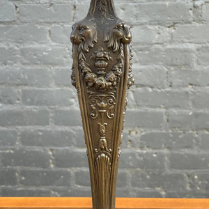 Vintage Art Deco Brass Table Lamp with New Shade