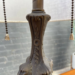 Vintage Art Deco Brass Table Lamp with New Shade