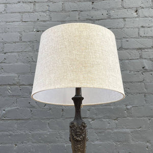 Vintage Art Deco Brass Table Lamp with New Shade