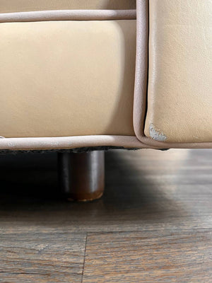 Vintage English Chesterfield Style Beige Sofa, c.1970’s