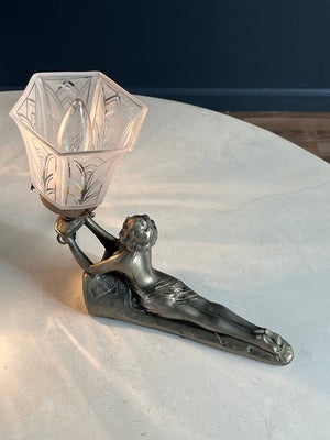 Art Deco Women Figural Table Lamps, signed Chandler, c.1930’s