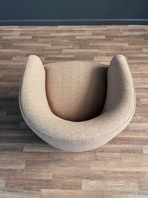 Pair of Mid-Century Modern Milo Baughman Style Barrel Swivel Chairs, c.1960’s
