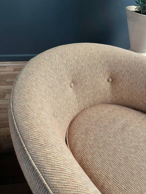 Pair of Mid-Century Modern Milo Baughman Style Barrel Swivel Chairs, c.1960’s