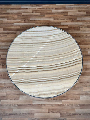 "Huber" Onyx & Chrome Coffee Table by Rodolfo Dordoni for Minotti