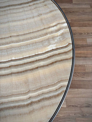 "Huber" Onyx & Chrome Coffee Table by Rodolfo Dordoni for Minotti