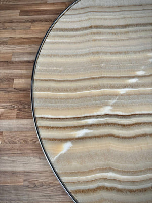 "Huber" Onyx & Chrome Coffee Table by Rodolfo Dordoni for Minotti