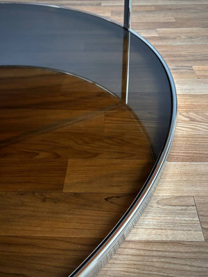 "Huber" Onyx & Chrome Coffee Table by Rodolfo Dordoni for Minotti
