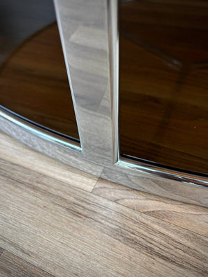 "Huber" Onyx & Chrome Coffee Table by Rodolfo Dordoni for Minotti