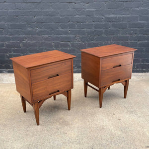 Pair of Vintage Mid-Century Modern Walnut Night Stands by Morris of CA, c.1960’s