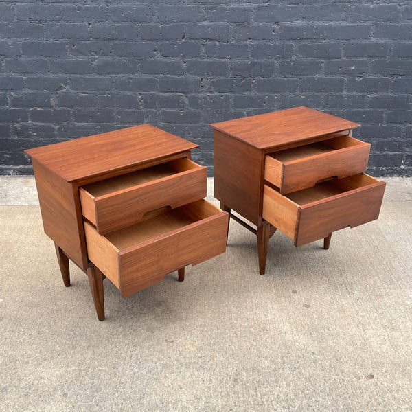 Pair of Vintage Mid-Century Modern Walnut Night Stands by Morris of CA, c.1960’s