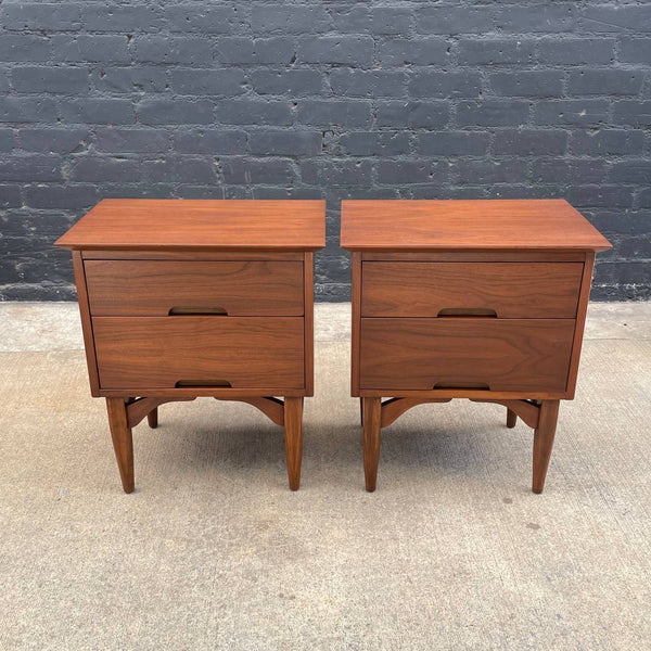 Pair of Vintage Mid-Century Modern Walnut Night Stands by Morris of CA, c.1960’s