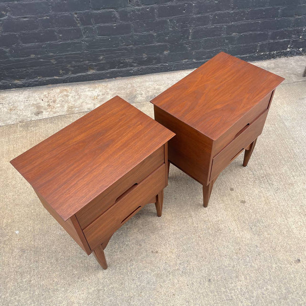Pair of Vintage Mid-Century Modern Walnut Night Stands by Morris of CA, c.1960’s
