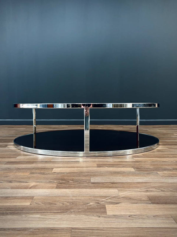 "Huber" Onyx & Chrome Coffee Table by Rodolfo Dordoni for Minotti
