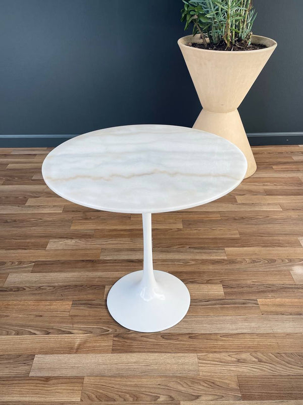 Pair of Mid-Century Modern Style Marble Stone Tulip Side Tables