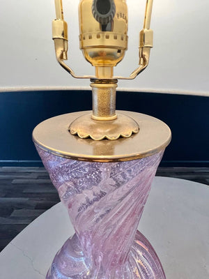 Pair of Mid-Century Modern Pink Murano Table Lamps by Barovier & Toso, c.1960’s