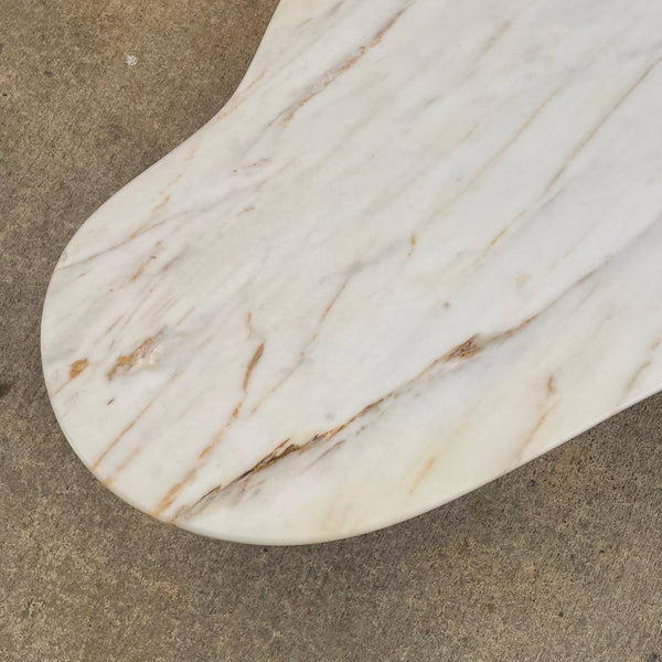 Vintage Mid-Century Modern Biomorphic Marble Stone Coffee Table with Brass Legs, c.1960’s