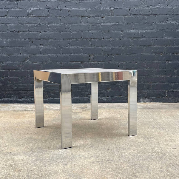 Vintage Chrome & Carrara Marble Side Table, c.1970’s