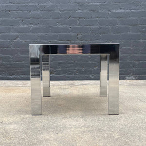 Vintage Chrome & Carrara Marble Side Table, c.1970’s