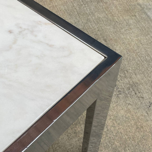 Vintage Chrome & Carrara Marble Side Table, c.1970’s