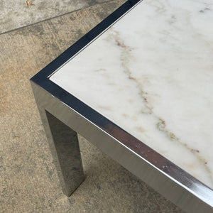 Vintage Chrome & Carrara Marble Side Table, c.1970’s