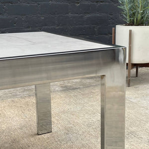 Vintage Chrome & Carrara Marble Side Table, c.1970’s