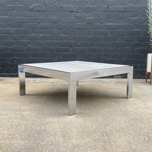 Vintage Chrome & Carrara Marble Coffee Table, c.1970’s