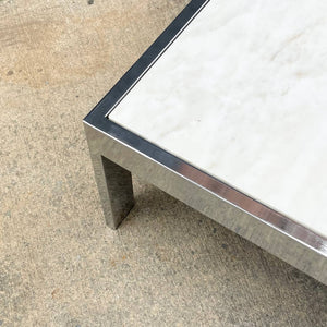 Vintage Chrome & Carrara Marble Coffee Table, c.1970’s