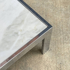 Vintage Chrome & Carrara Marble Coffee Table, c.1970’s