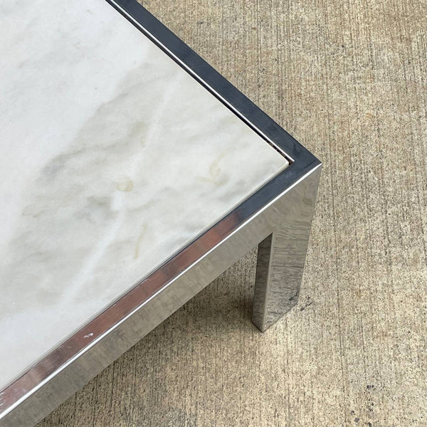 Vintage Chrome & Carrara Marble Coffee Table, c.1970’s