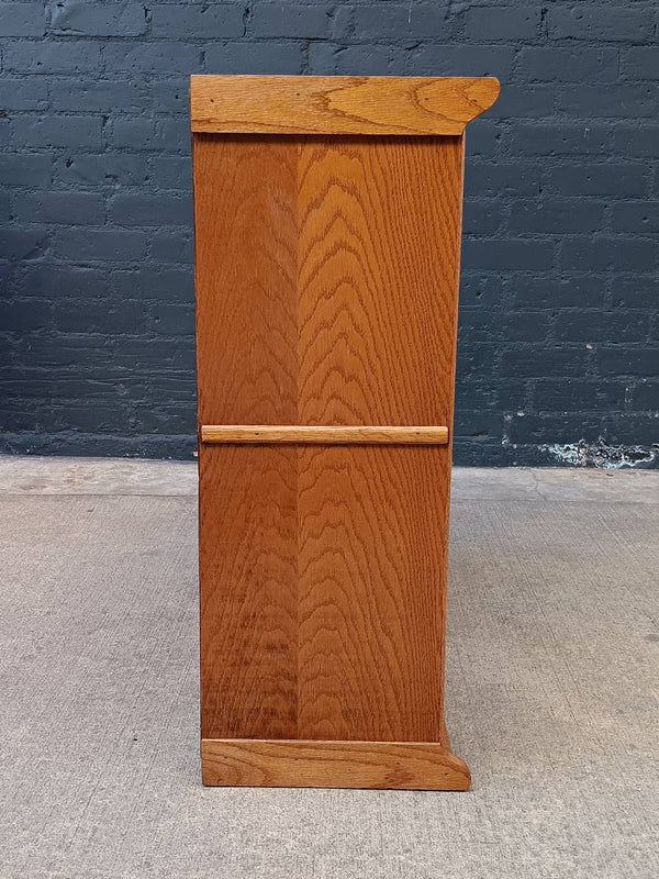 Vintage Barristers Oak & Glass 2-Tier Bookcase Shelf Cabinet, c.1970’s