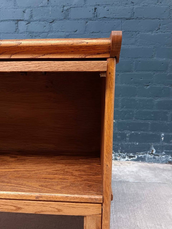 Vintage Barristers Oak & Glass 2-Tier Bookcase Shelf Cabinet, c.1970’s