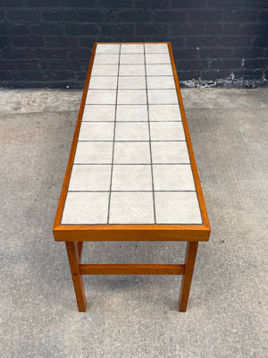 Mid-Century Danish Modern Teak & Ceramic Top Console Table by Trioh, c.1960’s