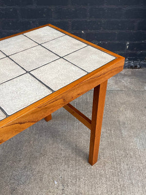 Mid-Century Danish Modern Teak & Ceramic Top Console Table by Trioh, c.1960’s