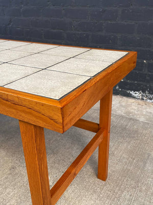 Mid-Century Danish Modern Teak & Ceramic Top Console Table by Trioh, c.1960’s