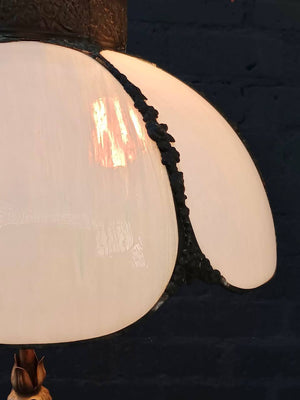 Vintage Art Deco Style Floor Lamp with Tiffany Style Shade, c.1930’s