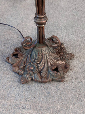 Vintage Art Deco Style Floor Lamp with Tiffany Style Shade, c.1930’s