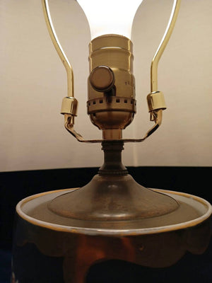 Vintage French Porcelain & Brass Table Lamp with Bird Motif, c.1950’s
