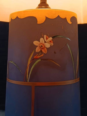 Vintage French Porcelain & Brass Table Lamp with Bird Motif, c.1950’s