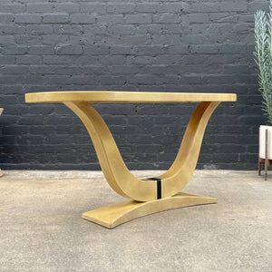 Vintage Mid-Century Modern Parchment Leather Console Table, c.1970’s