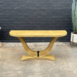 Vintage Mid-Century Modern Parchment Leather Console Table, c.1970’s