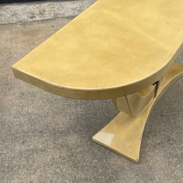 Vintage Mid-Century Modern Parchment Leather Console Table, c.1970’s
