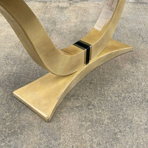 Vintage Mid-Century Modern Parchment Leather Console Table, c.1970’s