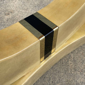 Vintage Mid-Century Modern Parchment Leather Console Table, c.1970’s