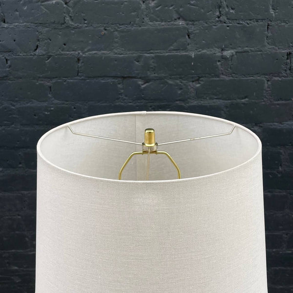 Mid-Century Modern Walnut & Cork Table Lamp with New Shade